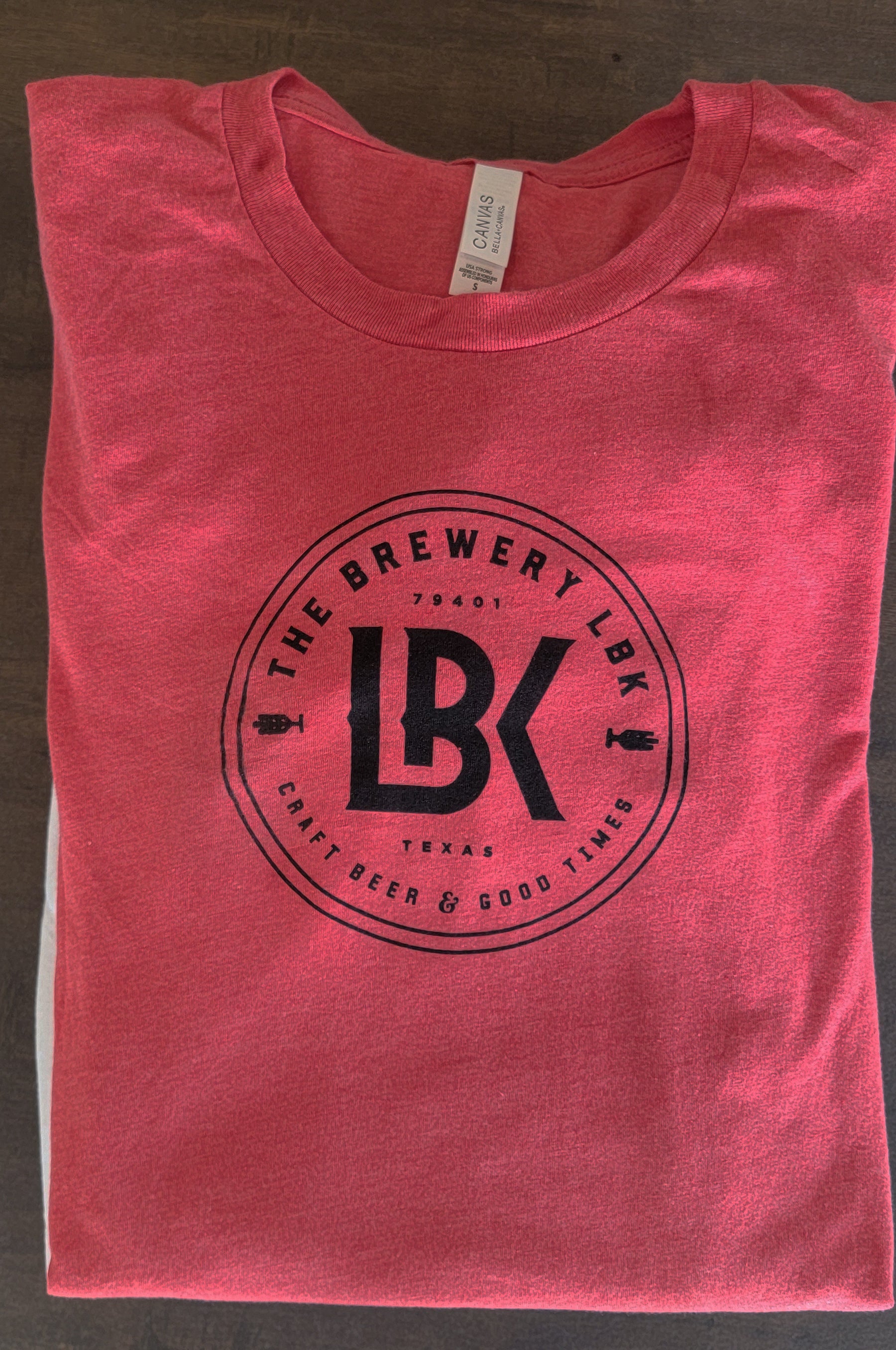 Brewery LBK Red T-Shirt with Black Vintage Logo