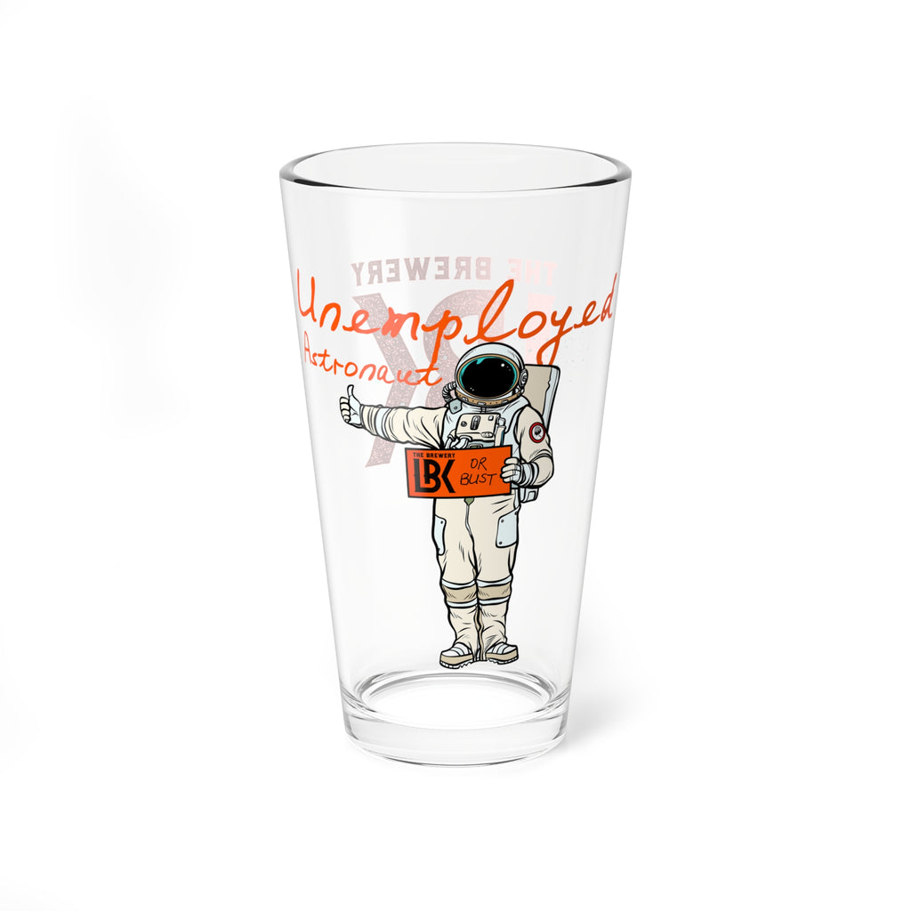 Unemployed Astronaut 16oz Glass