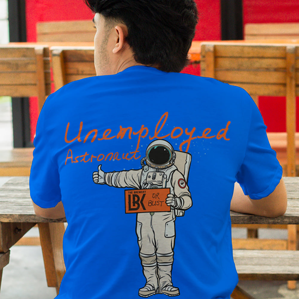 Brewery LBK Blue T-Shirt with Unemployed Astronaut