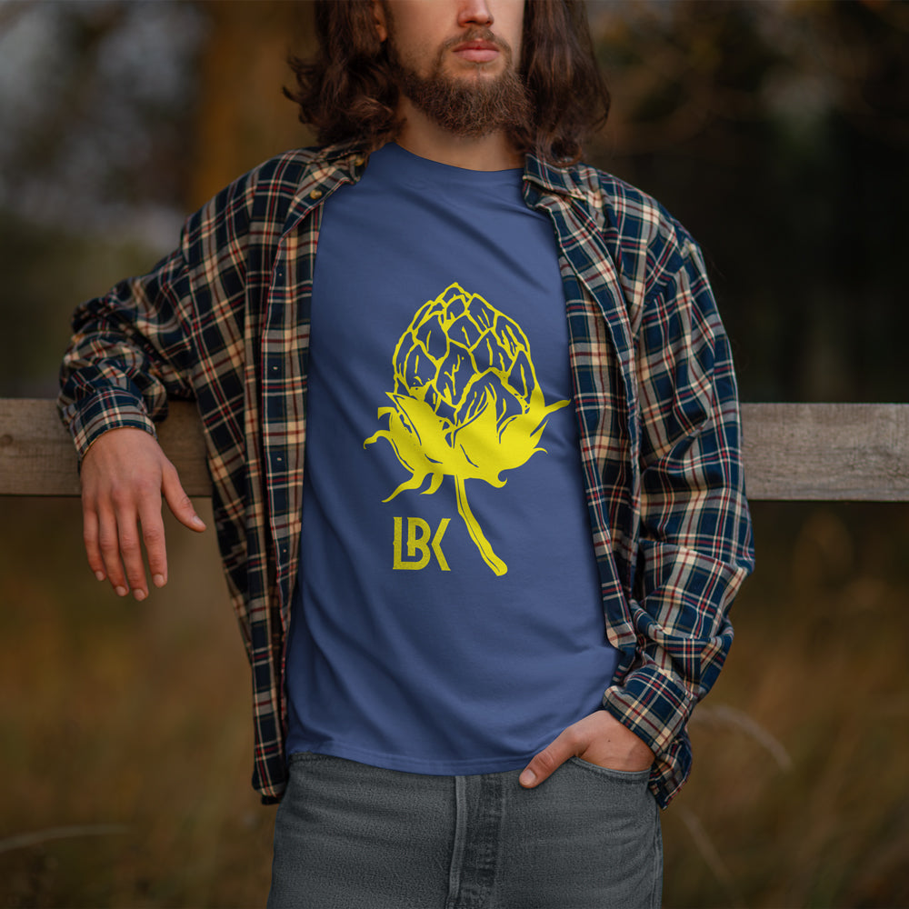 Brewery LBK Blue T-Shirt with Yellow Cotton Hop