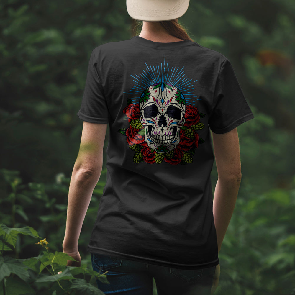 Brewery LBK Dark Gray T-Shirt with Skull, Hops & Roses