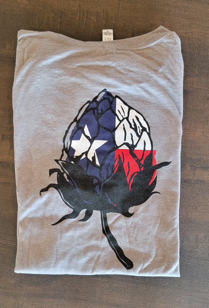 Brewery LBK Gray T-Shirt with Texas Flag Cotton Hop