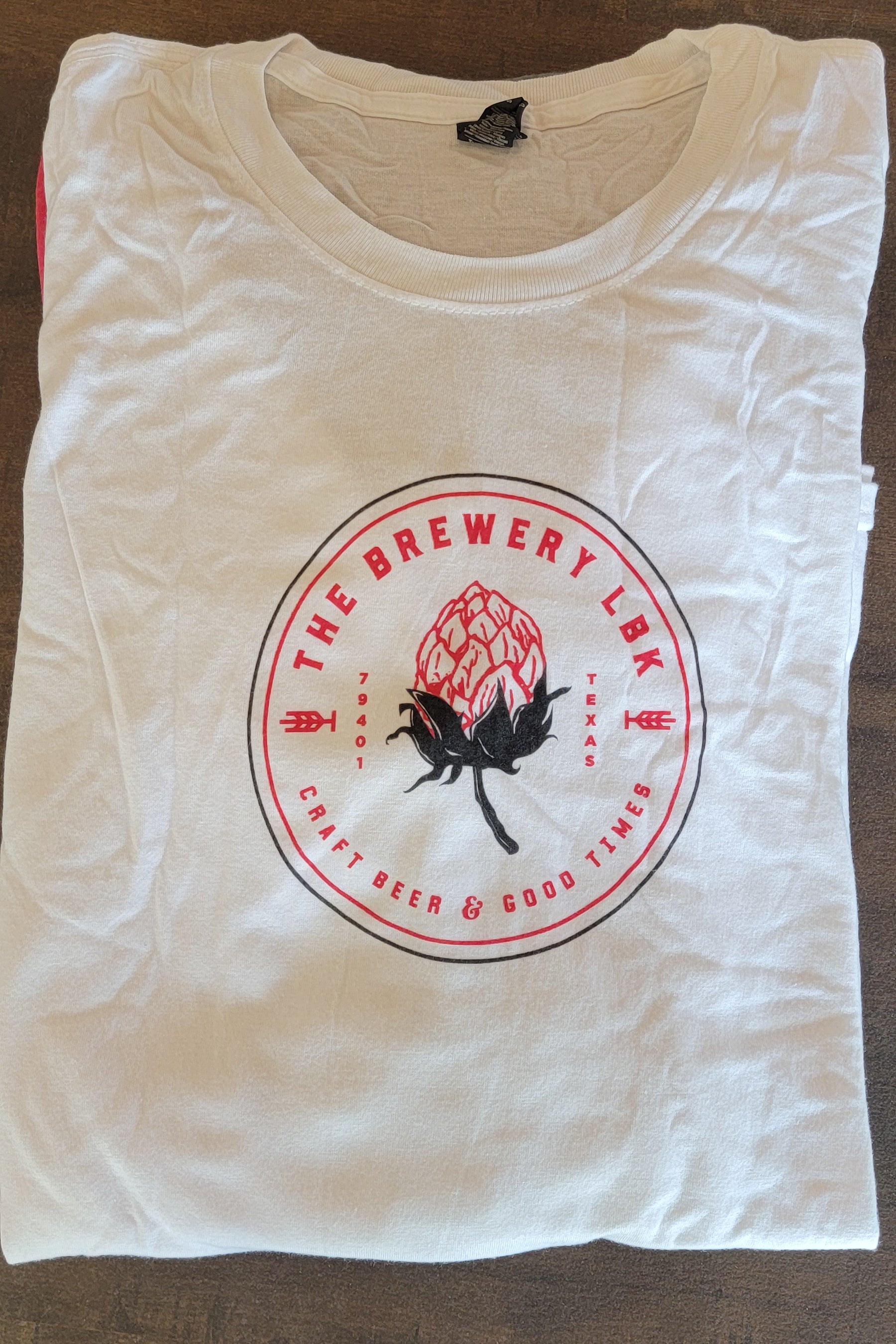 Brewery LBK White Long Sleeve T-Shirt with Red Vintage Logo