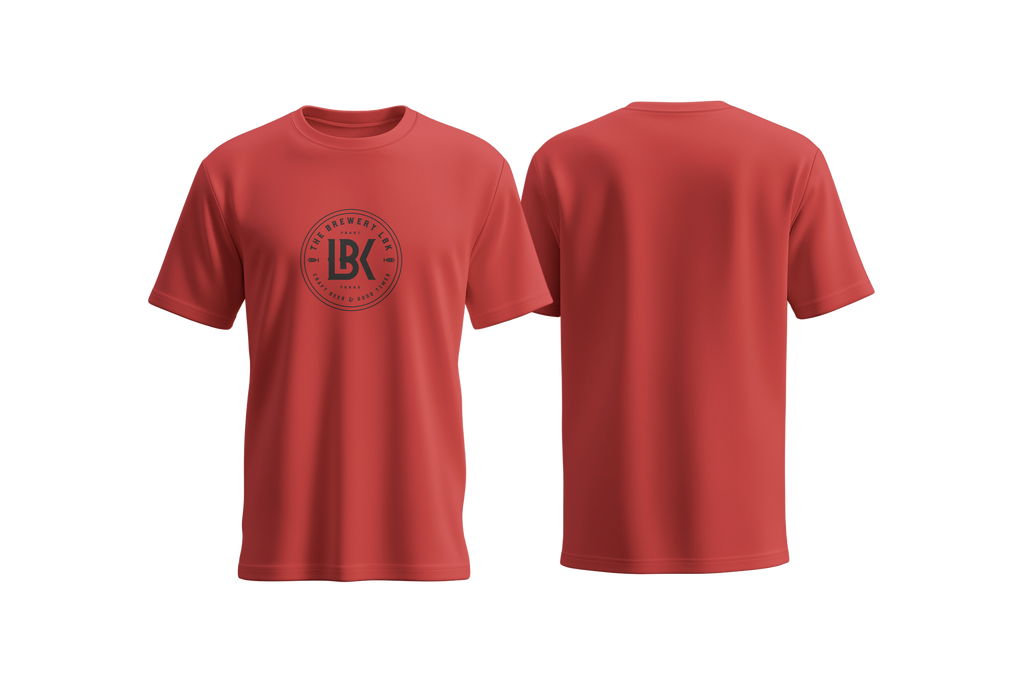 Brewery LBK Red T-Shirt with Black Vintage Logo