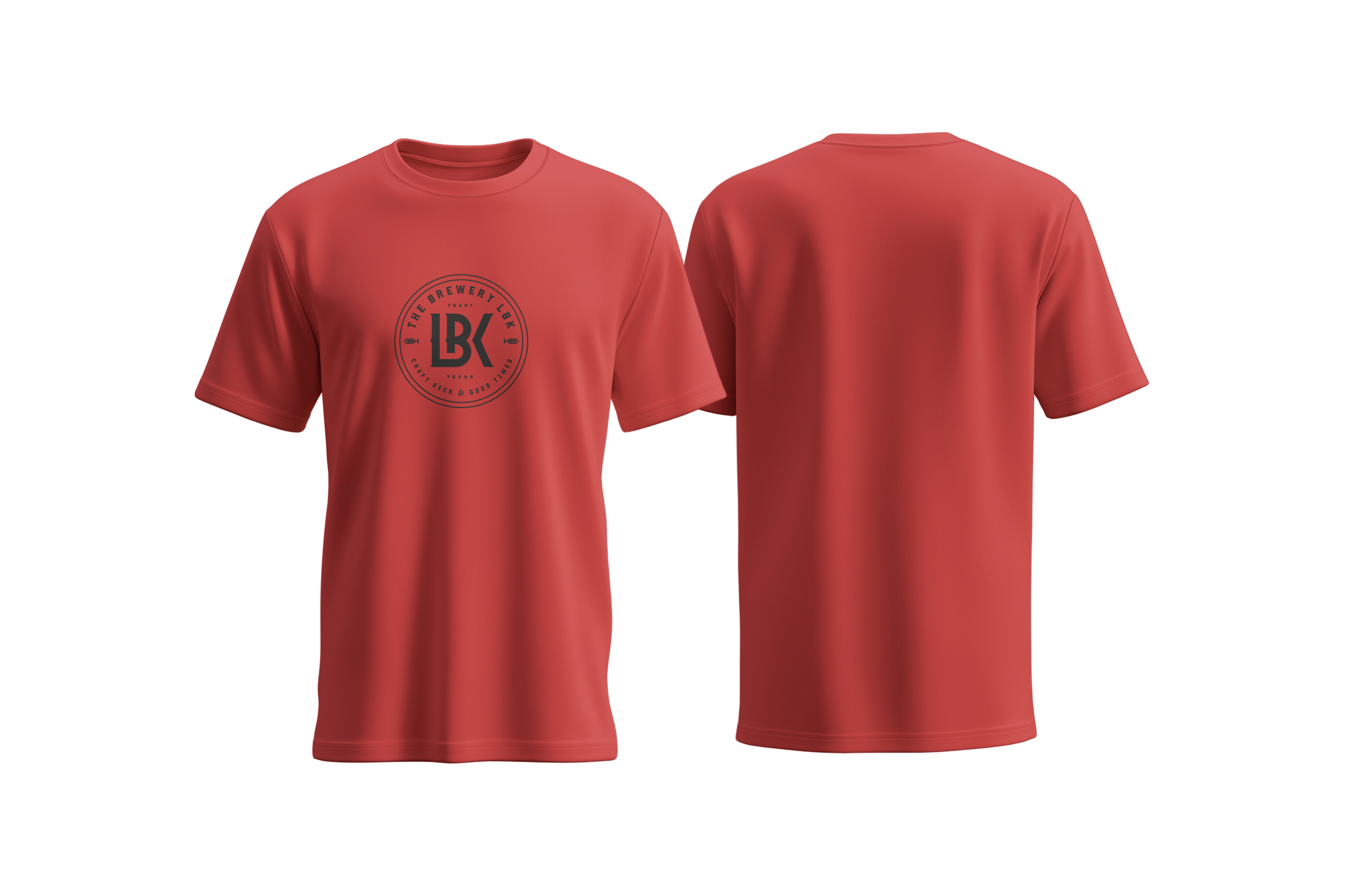Brewery LBK Red T-Shirt with Black Vintage Logo