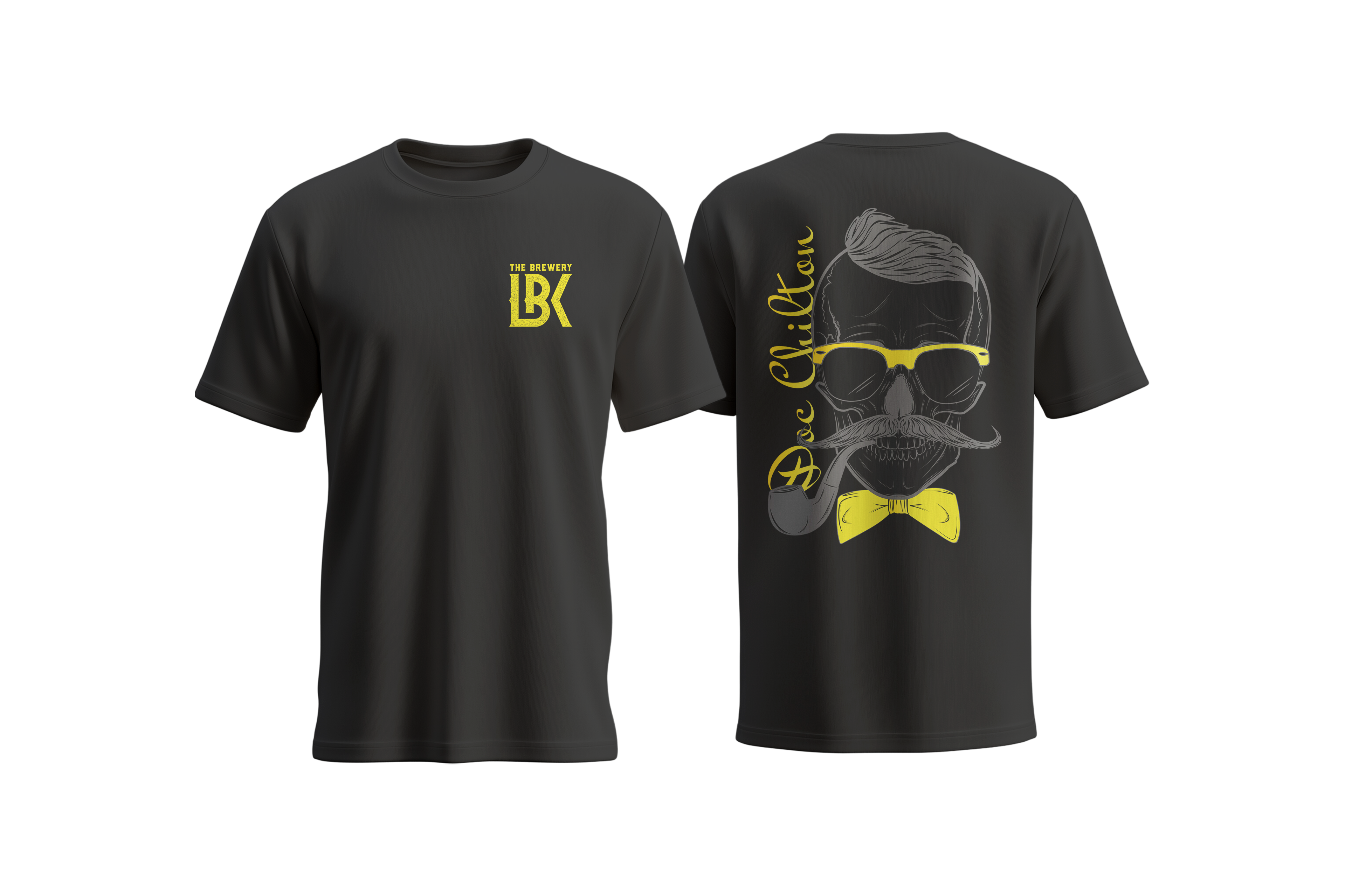 Brewery LBK Black T-Shirt with Yellow Doc Chilton