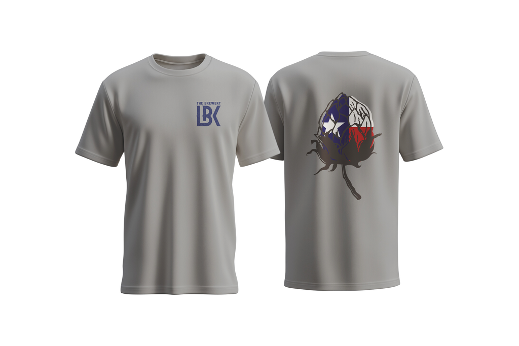 Brewery LBK Gray T-Shirt with Texas Flag Cotton Hop