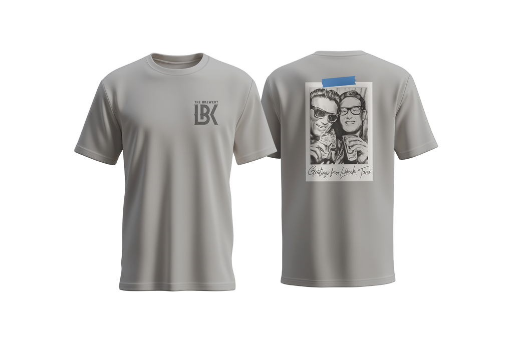 Brewery LBK Gray T-Shirt with Buddy Holly & Waylon Jennings