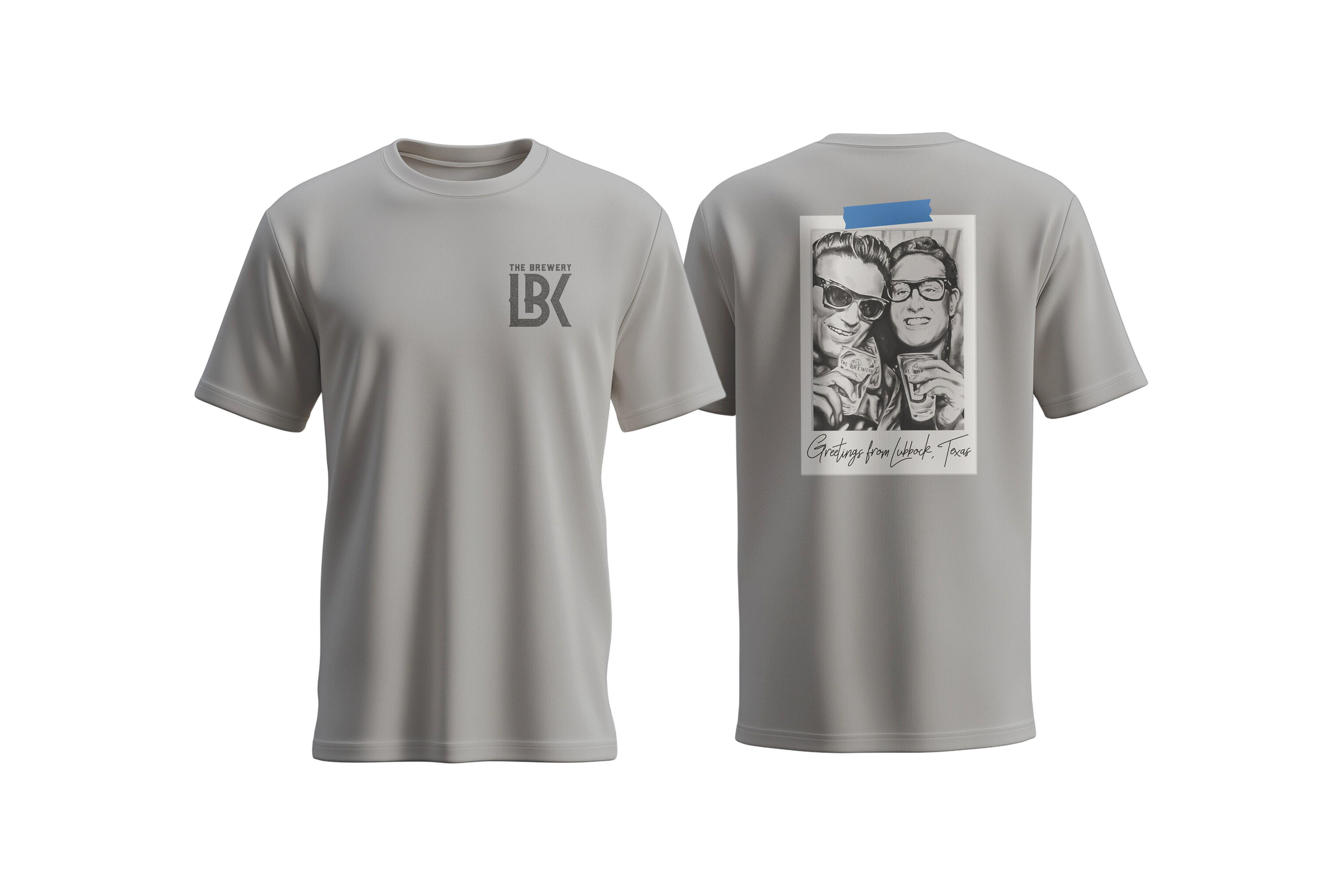 Brewery LBK Gray T-Shirt with Buddy Holly & Waylon Jennings