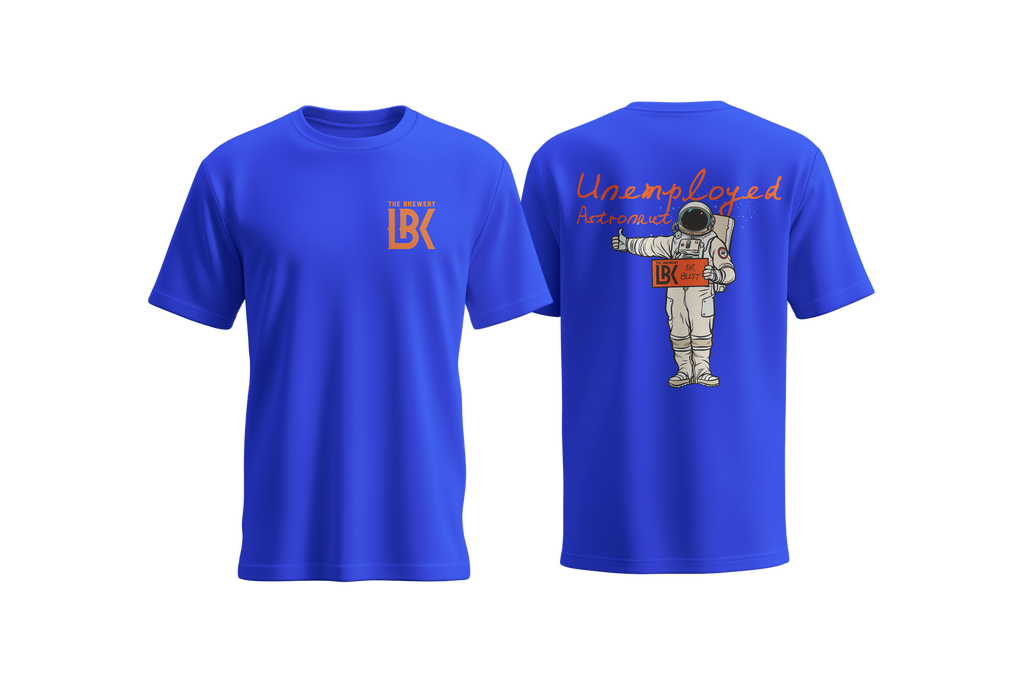 Brewery LBK Blue T-Shirt with Unemployed Astronaut