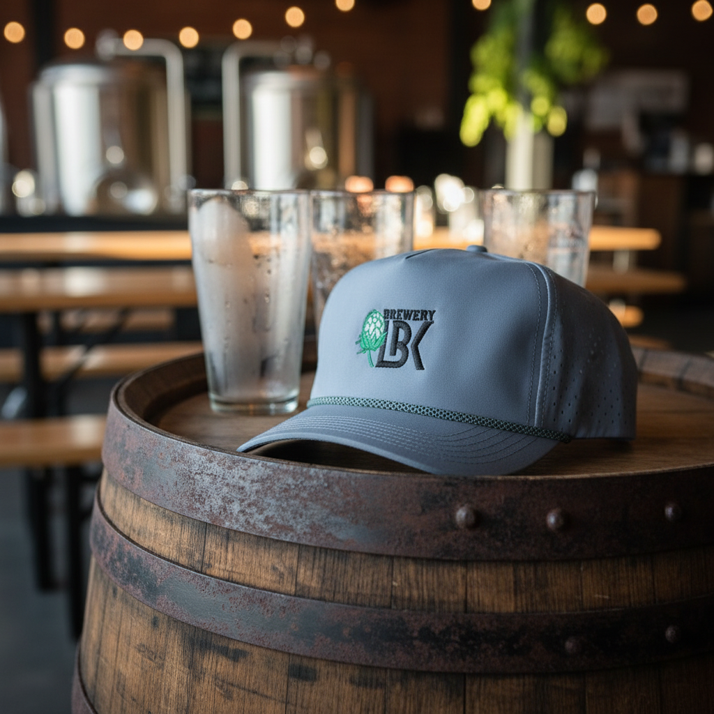 Brewery LBK Rope Hat in brewery setting